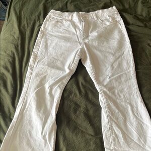 LOFT White Flare Wide Leg Jeans